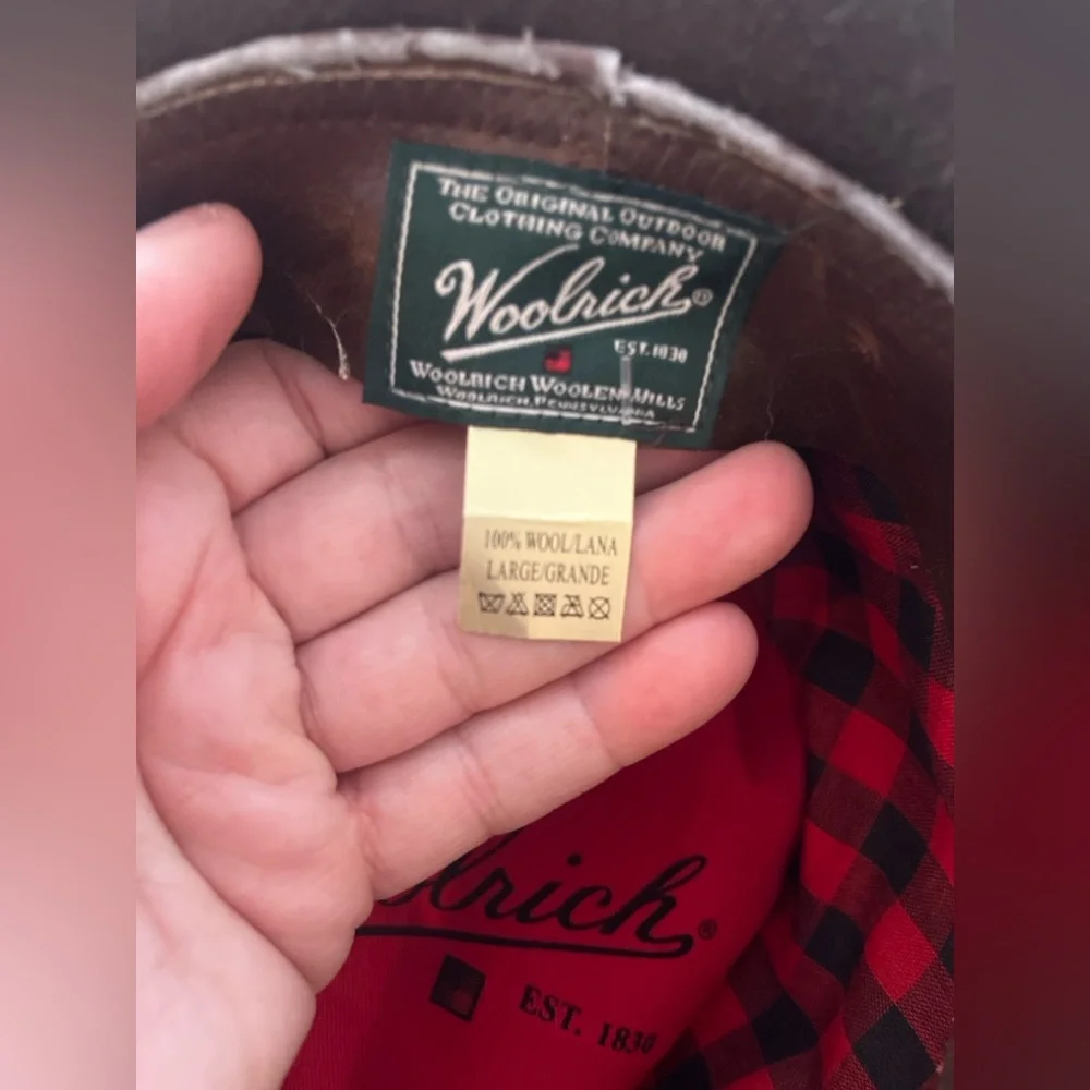 Vintage Woolrich Hat Brown Felted Wool Western Style Leather Hat Strap Fedora - Picture 8 of 8